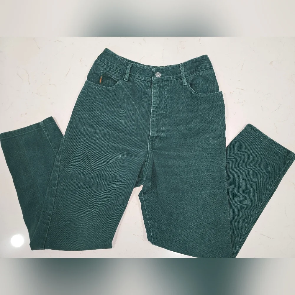 VTG Y2K 90s IVY BROWN Dark Green Women’s Jeans Made in‎ USA